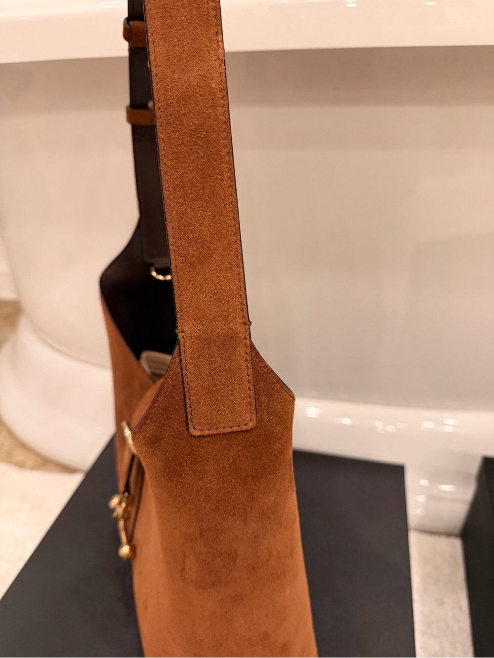 Strathberry Kite Hobo Bag in Tan Suede - Picture 4 of 10